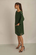 Load image into Gallery viewer, Anannasa Sammy Tunic Dress W SLV Green Lined

