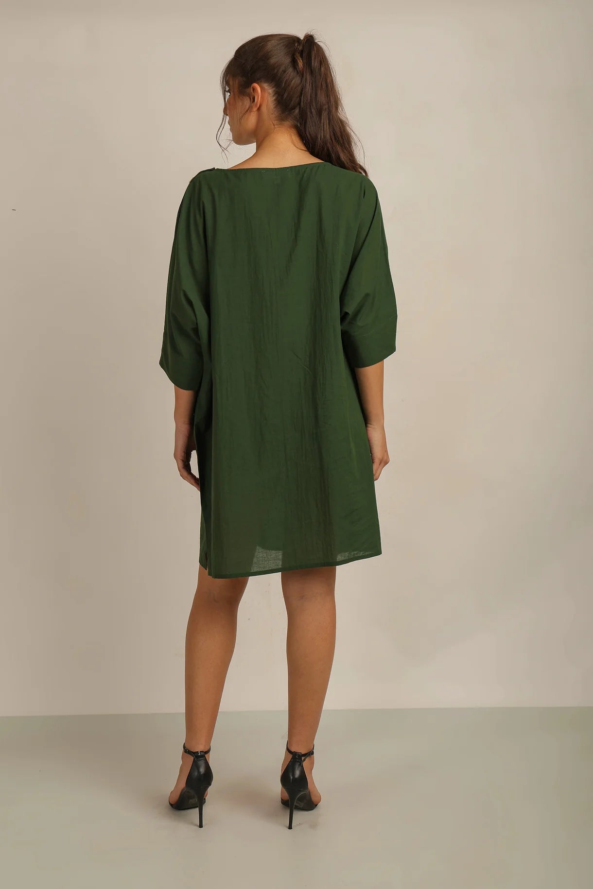 Anannasa Sammy Tunic Dress W SLV Green Lined