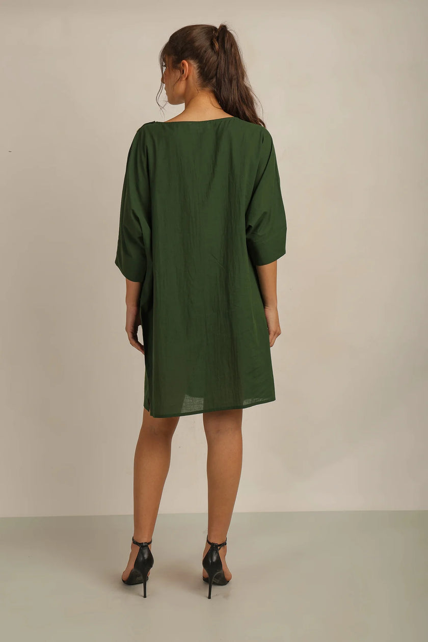 Anannasa Sammy Tunic Dress W SLV Green Lined