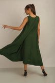 Anannasa Sammy Flare Dress W Sash Green