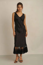 Load image into Gallery viewer, Anannasa Zara Tassel Black Dress Black

