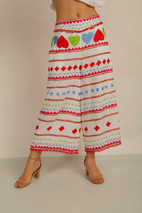 Anannasa Hati Crop Pants White/Multi