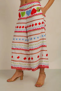 Anannasa Hati Crop Pants White/Multi
