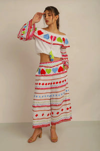 Anannasa Hati Crop Pants White/Multi