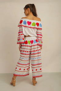 Anannasa Hati Crop Pants White/Multi