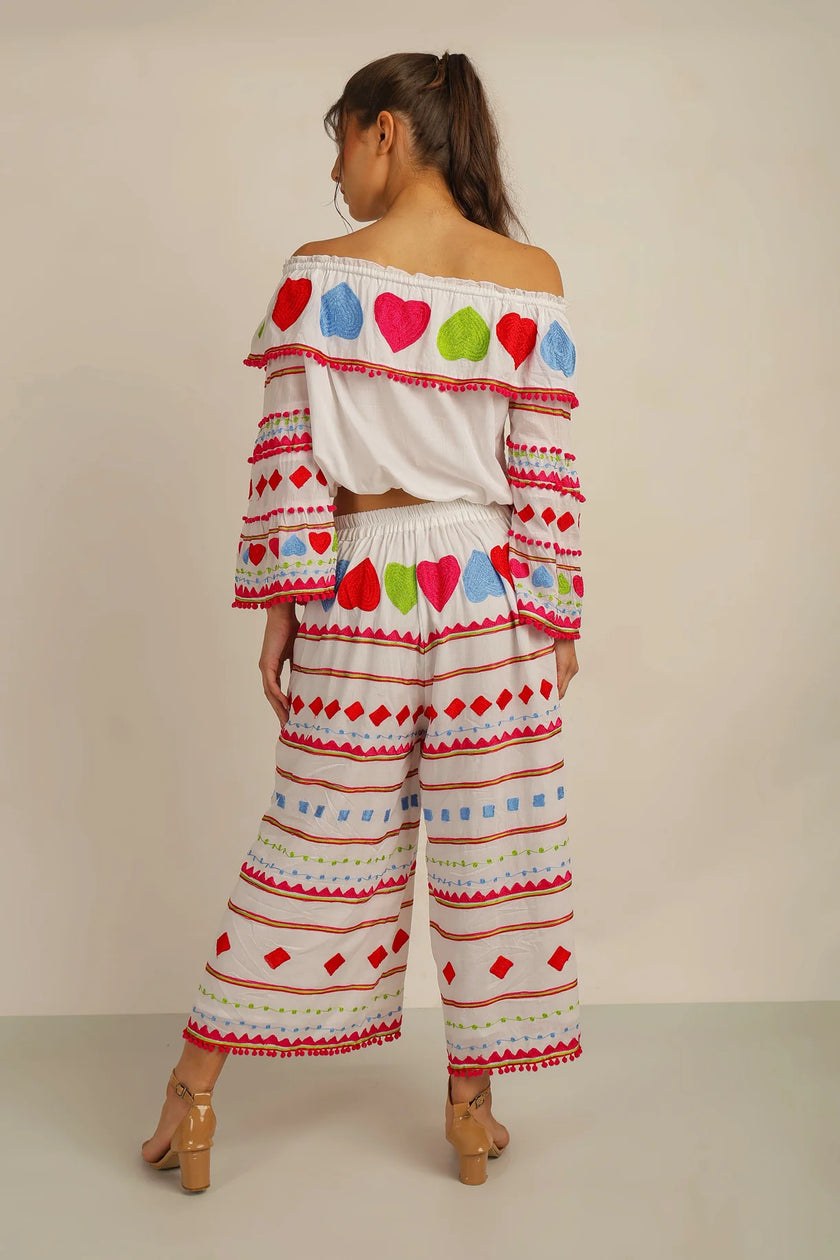 Anannasa Hati Crop Pants White/Multi