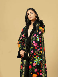 Anannasa Palm Coat Black