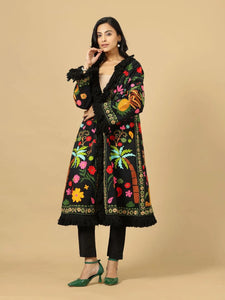 Anannasa Palm Coat Black