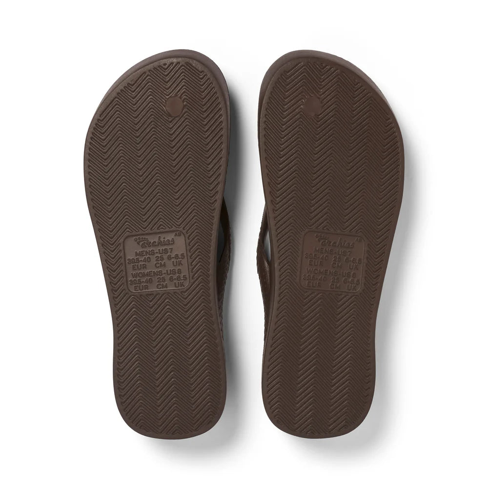 Archies Arch Support Thongs Brown
