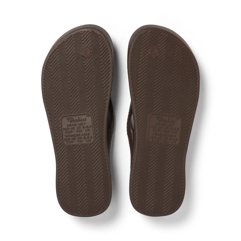 Archies Arch Support Thongs Brown