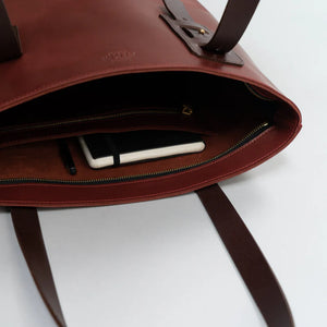 ATKM Marquis Adjustable Leather Tote Australian Chestnut