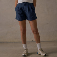 Load image into Gallery viewer, McTavish Double Pleated Twill Shorts Dark Blue
