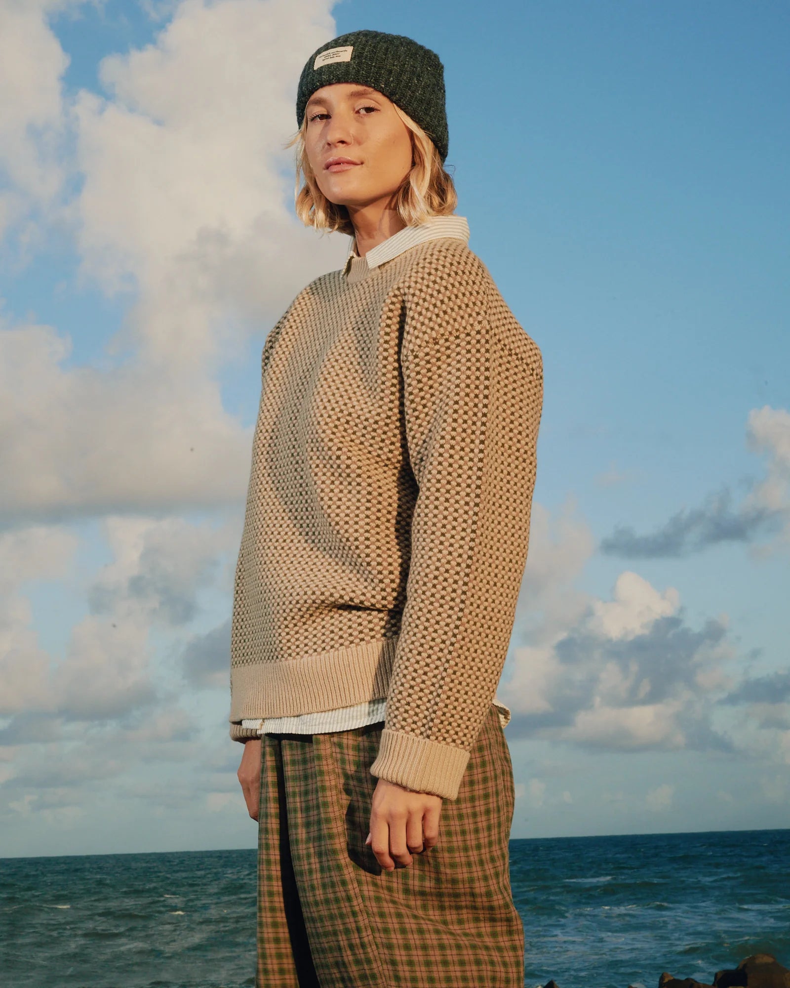 McTavish Merino Cable Knit Brown Multi