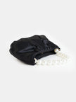 Angels Whisper Victoria Satin Pearl Strap Bag Black