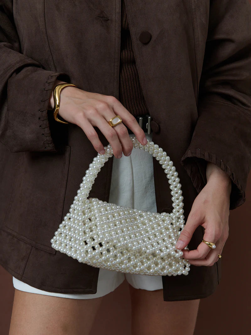 Angels Whisper Camilia Beaded Pearl Clutch