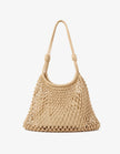 Angels Whisper Marcie Knotted Net Shoulder Bag Tan