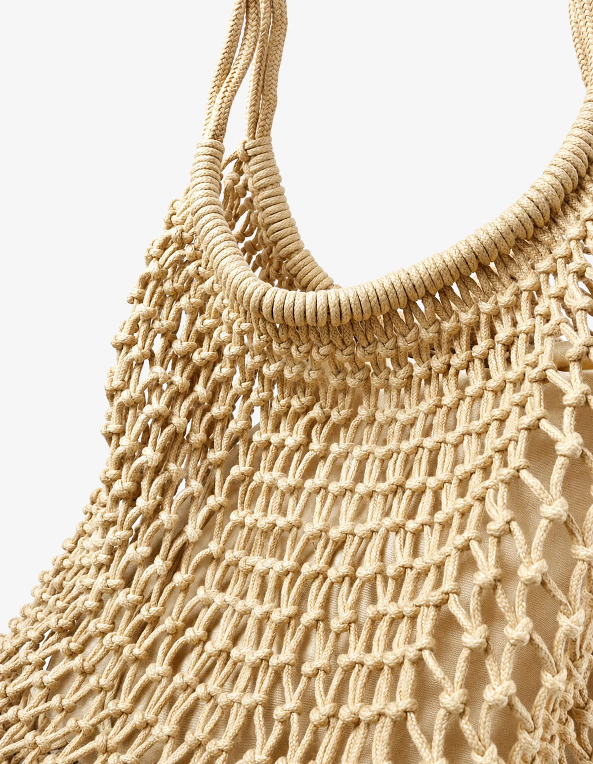 Angels Whisper Marcie Knotted Net Shoulder Bag Tan