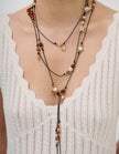 Lustre & Sage Miranda Beaded Tie Belt Gold