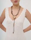 Lustre & Sage Miranda Beaded Tie Belt Gold