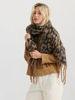 Angels Whisper Patterned Fluffy Scarf Leopard