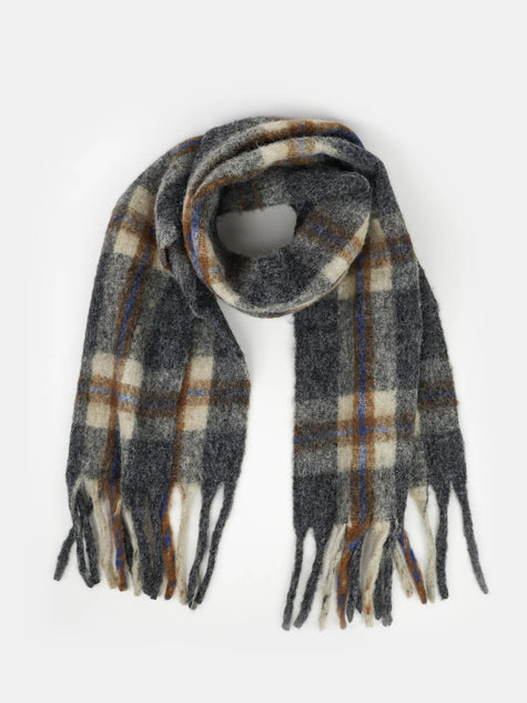 Angels Whisper Classic Check Scarf Grey