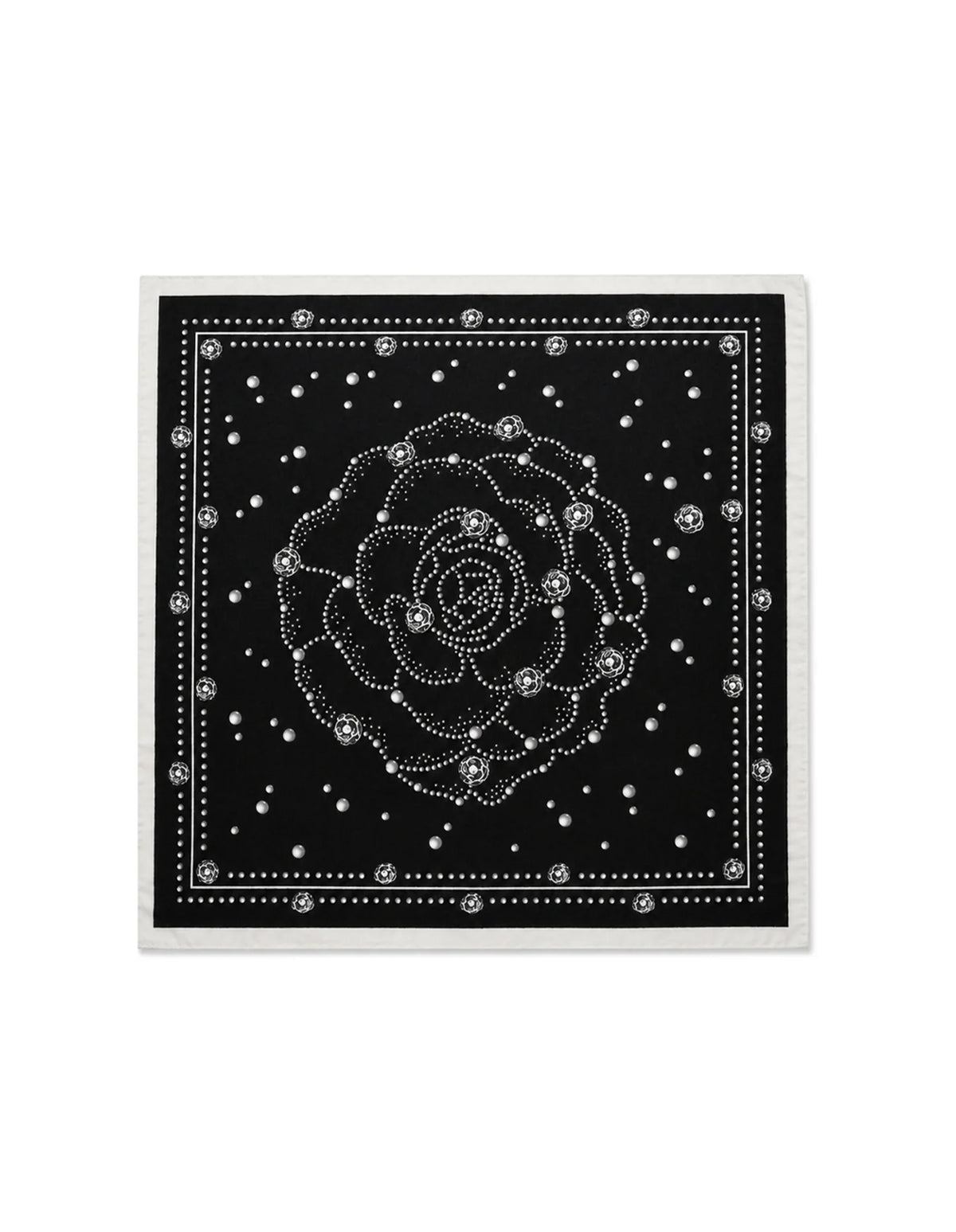 Angels Whisper Aster Patterned Head Scarf Black