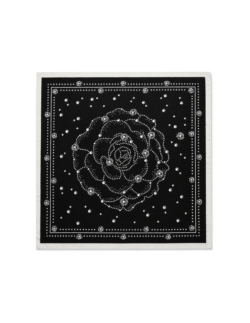 Angels Whisper Aster Patterned Head Scarf Black