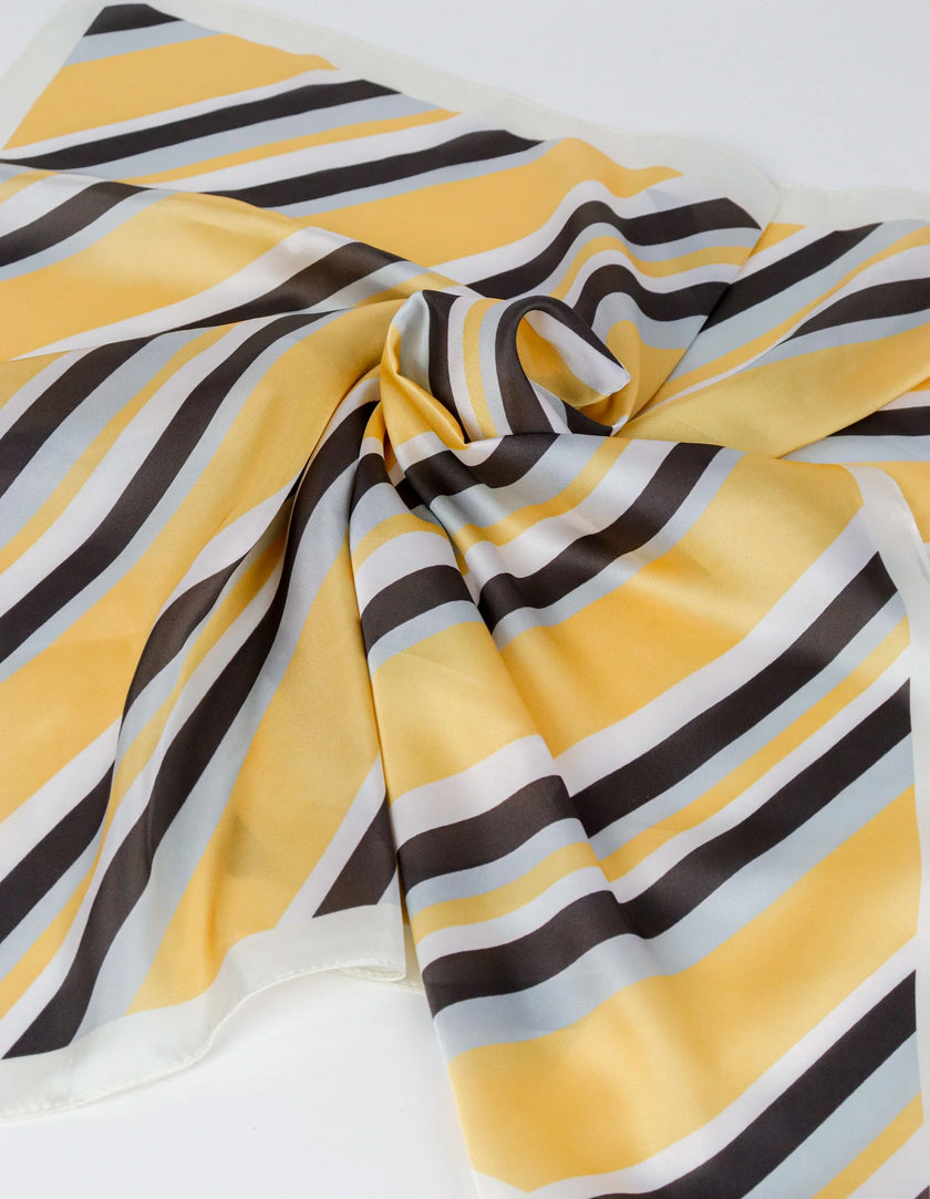 Angels Whisper Raye Striped Head Scarf Yellow