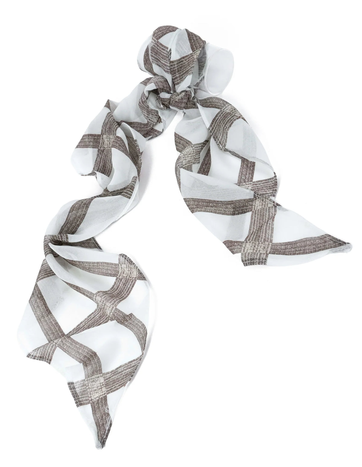 Angels Whisper Crest Check Neck Scarf Choc/White