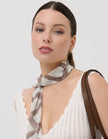 Angels Whisper Crest Check Neck Scarf Choc/White