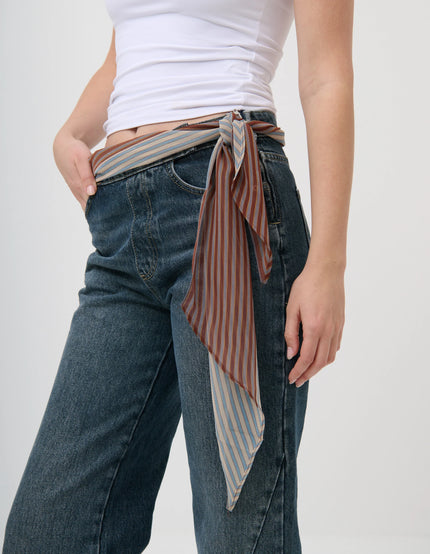 Angels Whisper Lido Striped Neck Scarf Blue/Rust