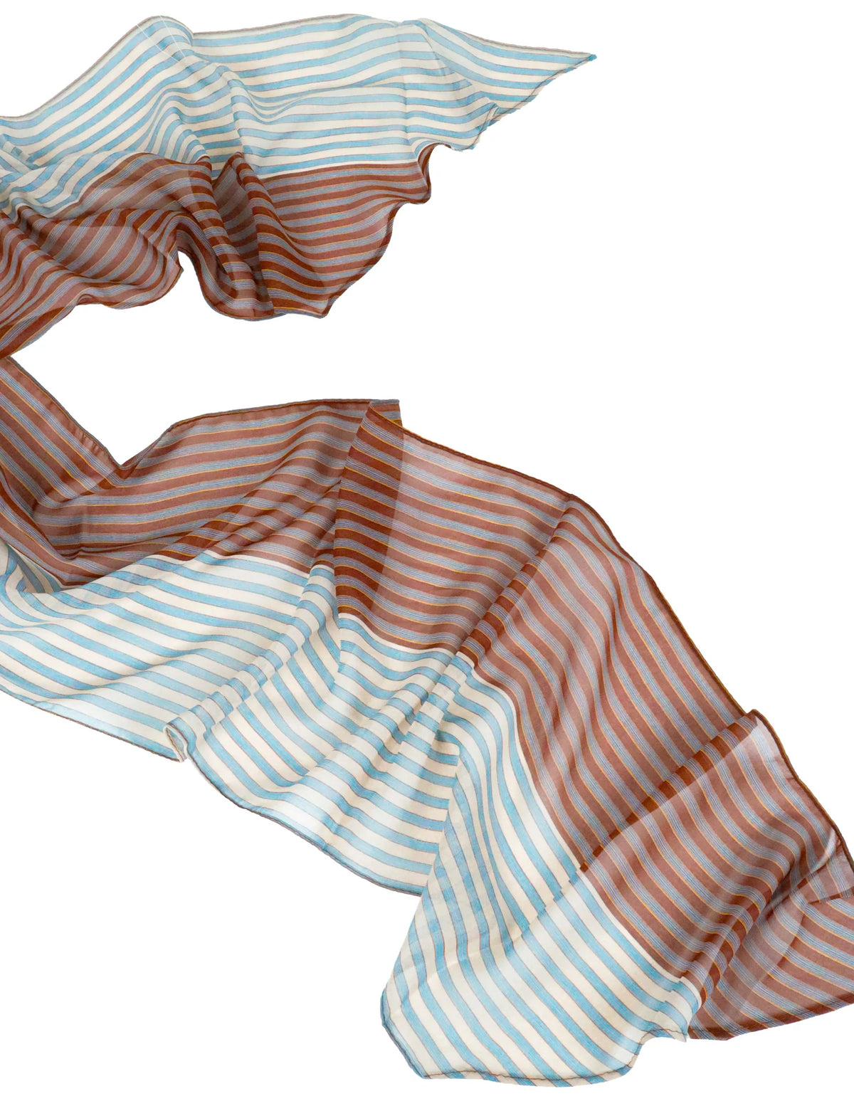 Angels Whisper Lido Striped Neck Scarf Blue/Rust