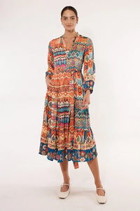 Rubyyaya Aztec Midi Dress Multi