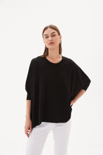 Load image into Gallery viewer, Tirelli Relaxed Wide Hem Top Black
