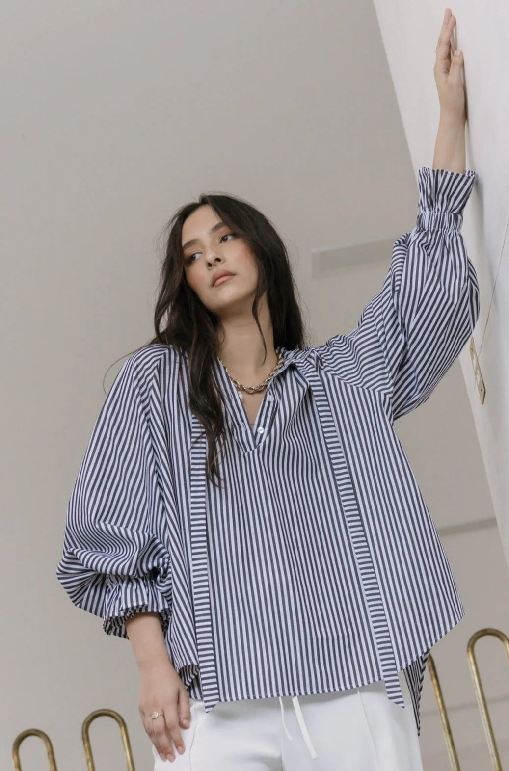 ALEXANDRA Danill Blouse Black Stripe