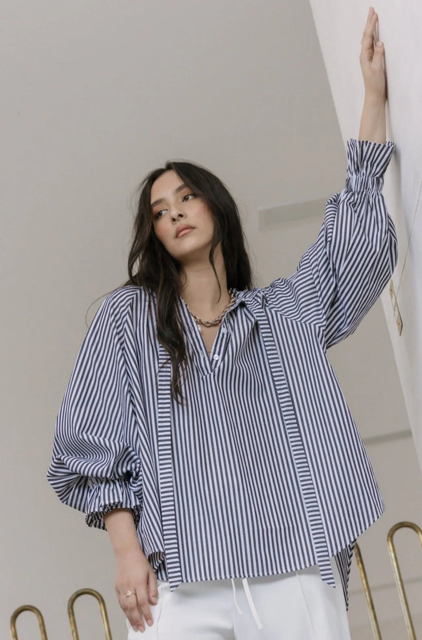 ALEXANDRA Danill Blouse Black Stripe