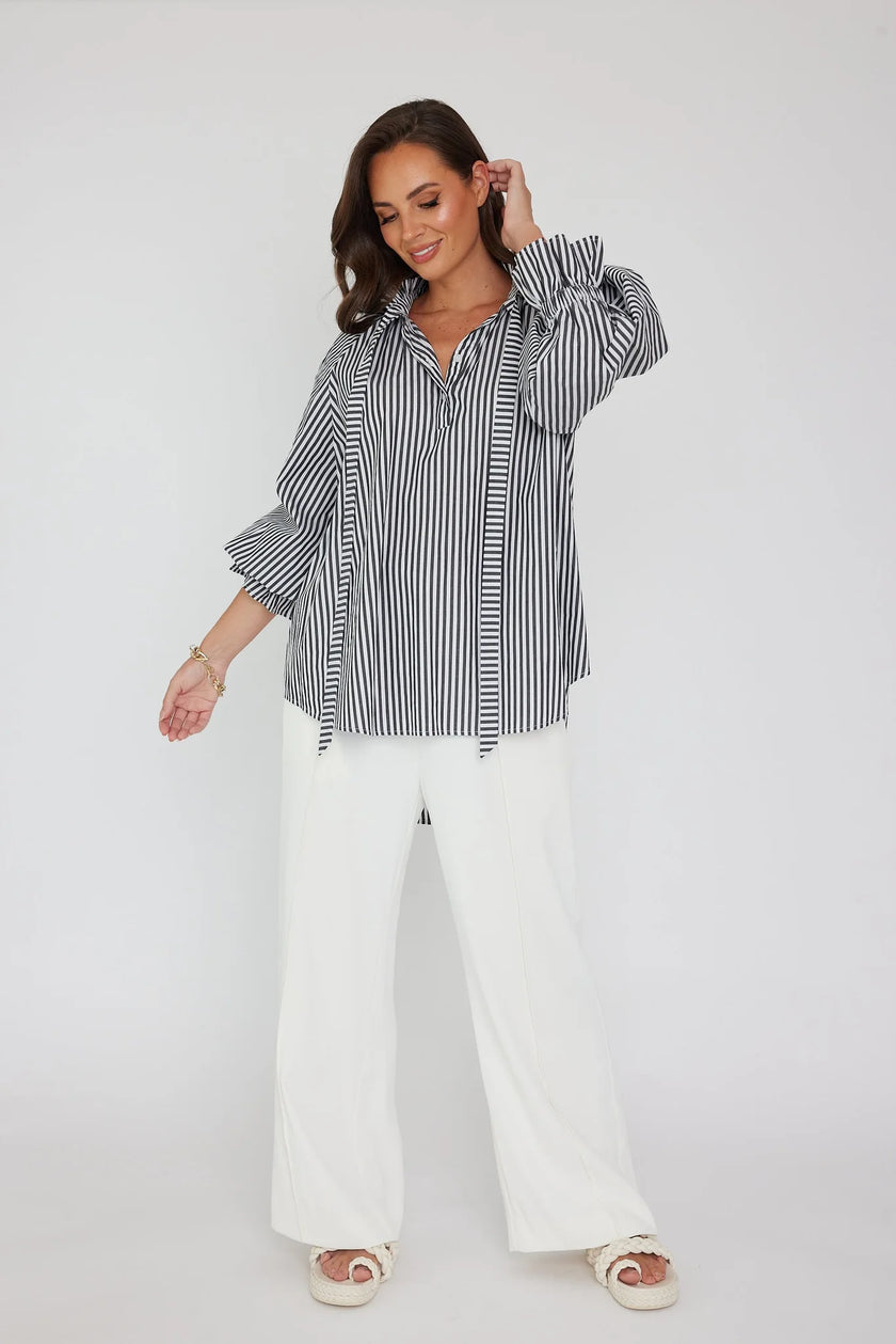ALEXANDRA Danill Blouse Black Stripe