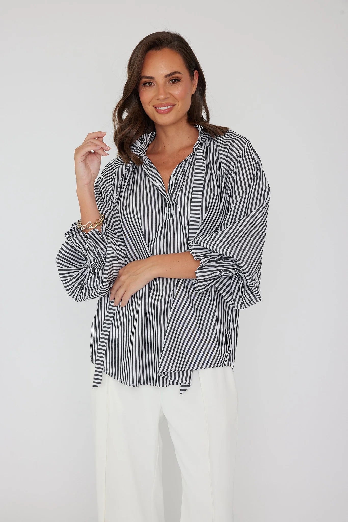 ALEXANDRA Danill Blouse Black Stripe