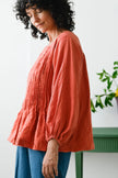 Lazybones Amelia Top Burnt Orange Linen