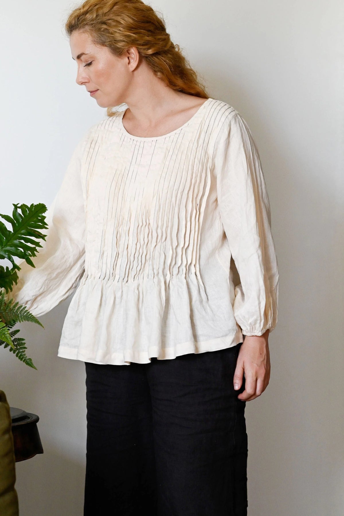 Lazybones Amelia Top Cream Linen