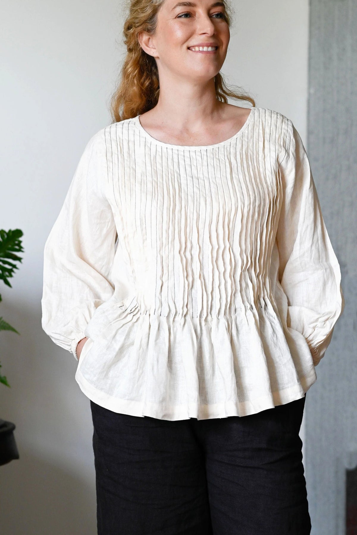 Lazybones Amelia Top Cream Linen