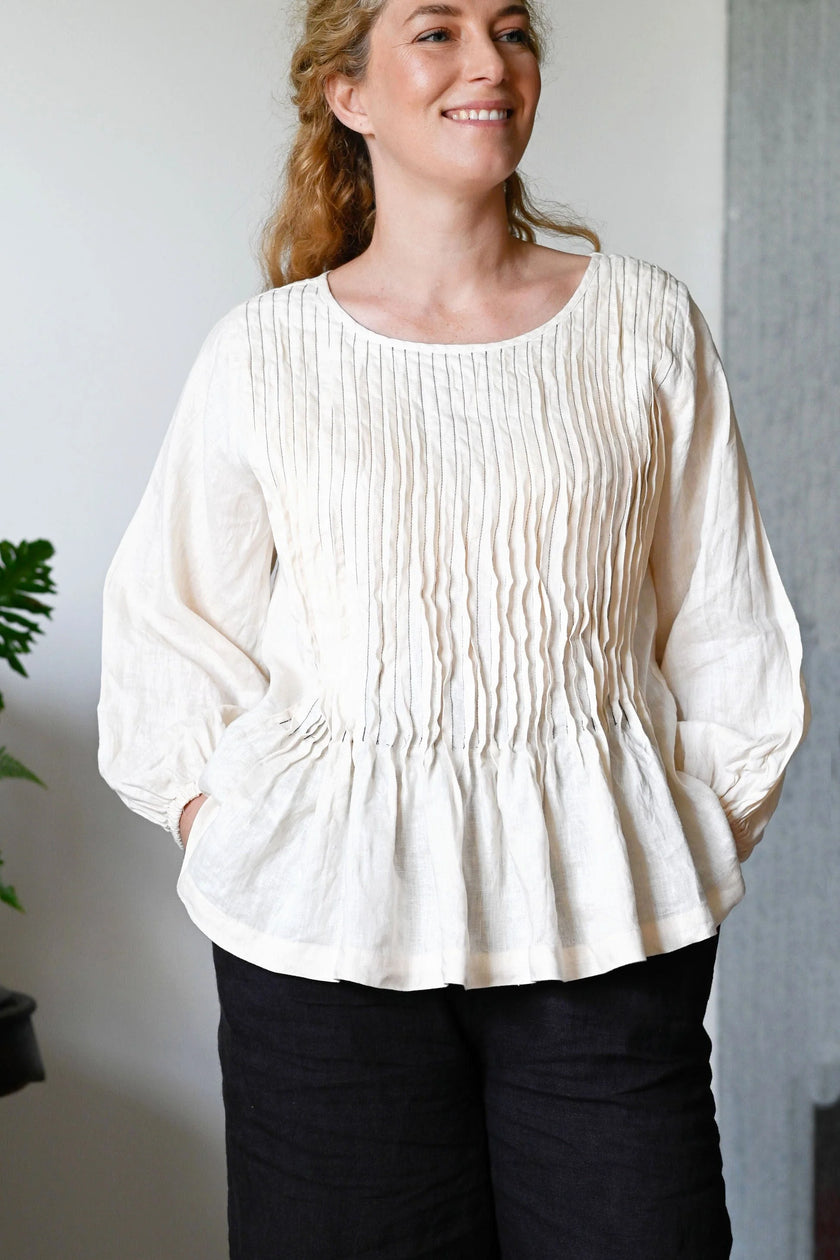 Lazybones Amelia Top Cream Linen