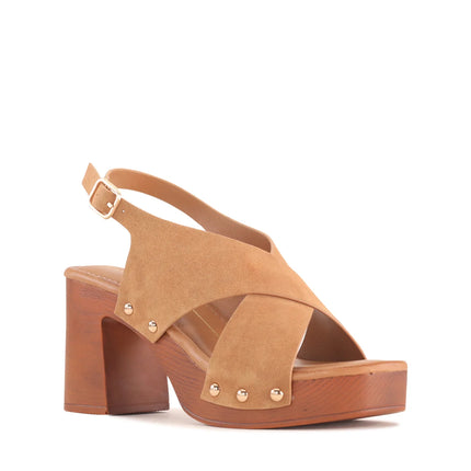 Los Cabos Anabella Platform Heels Pecan