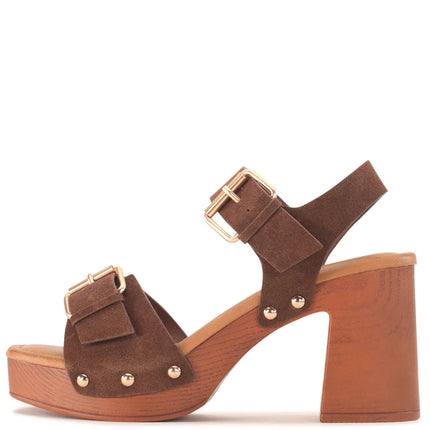 Los Cabos Anastasia Platform Heels Chestnut