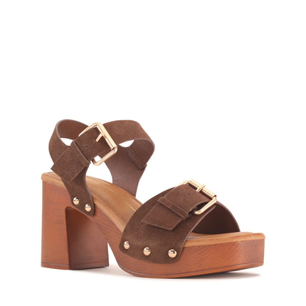 Los Cabos Anastasia Platform Heels Chestnut
