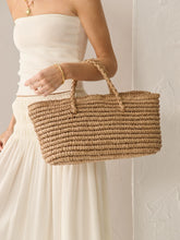 Load image into Gallery viewer, Angels Whisper Tressa Beach Bag Straw Tan
