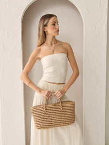 Angels Whisper Tressa Beach Bag Straw Tan