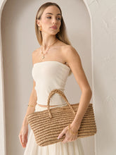 Load image into Gallery viewer, Angels Whisper Tressa Beach Bag Straw Tan
