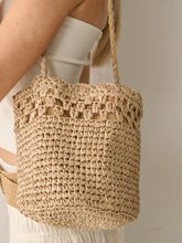 Load image into Gallery viewer, Angels Whisper Kaela Straw Crossbody Bag Tan
