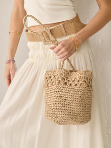 Angels Whisper Kaela Straw Crossbody Bag Tan